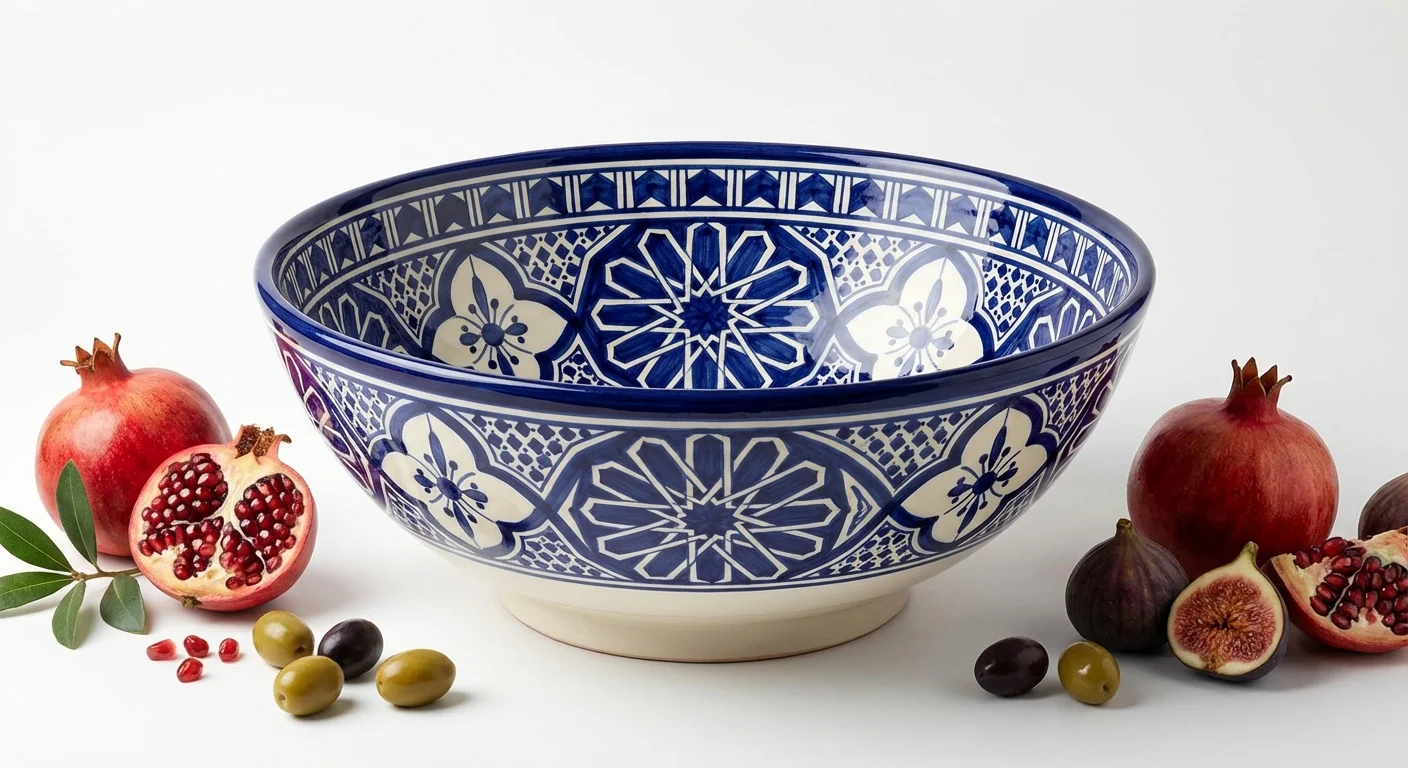 وعاء تقديم كبير - أزرق فاسي